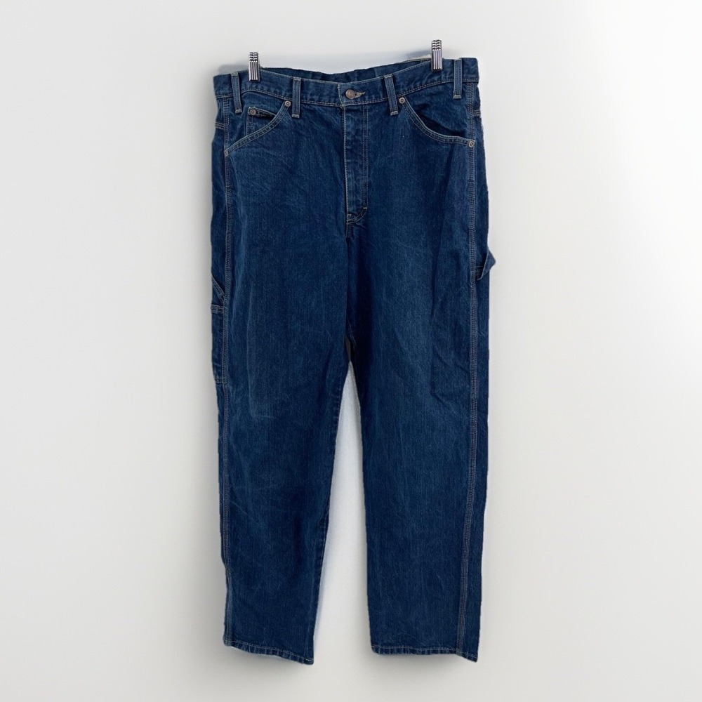 Y2k Dickies Carpenter Jeans Mens 36x32 Blue Denim Workwear Utility Pants